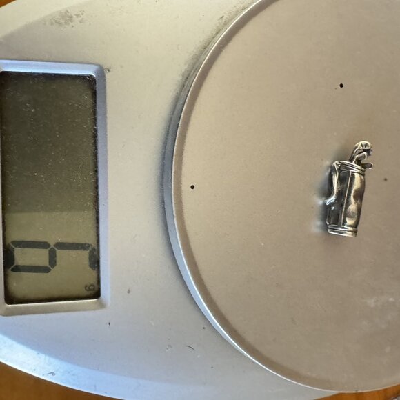 Solid Sterling Silver 925 Three Dimensional Golf Club Bag Brooch Size 1'' Length - Picture 11 of 11